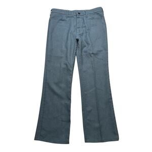 Vintage 80s Wrangler Work Pants 36x30 (34x29)Made in USA Blue Herringbone Flare